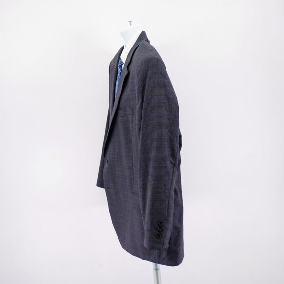 Jos A Bank Regal Fit Wool Gray Black Houndstooth W/ Purple Blue Windowpane 50L‎ - Picture 5 of 13